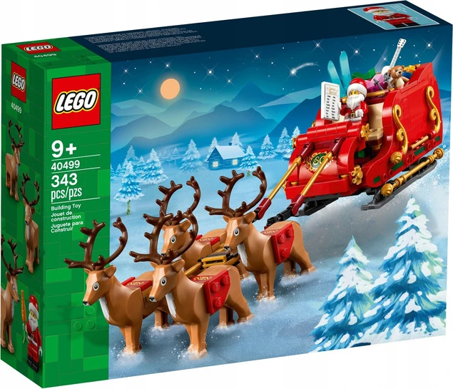 LEGO Iconic 40499 Sanie Świętego Mikołaja z figurką Mikołaja i reniferami