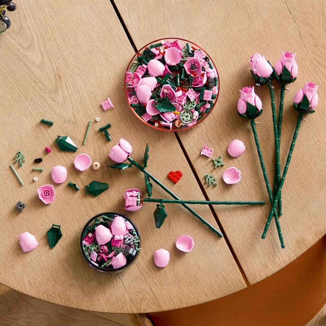 LEGO Botanicals 10374 Bukiet Różowych Róż – Zestaw Klocków dla Dorosłych