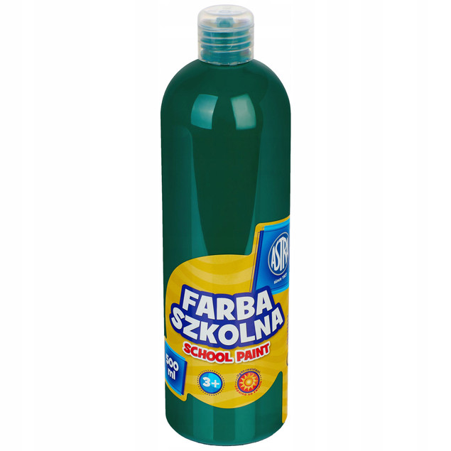 Farba Szkolna Plakatowa CIEMNOZIELONA 500ml W Butelce 3+ Astra