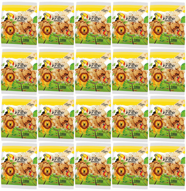 Herbatniki Mini Zoo Bio Ania - 20x100g bez cukru