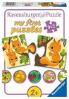 RAVENSBURGER Moje pierwsze puzzle Zwierzęta i młode 9x2 elementy