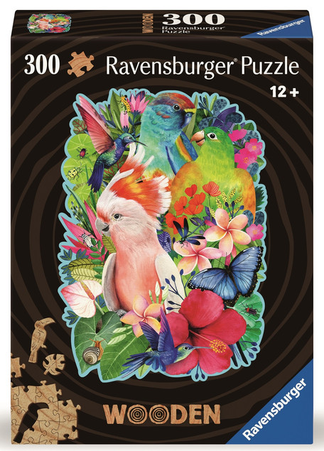 Puzzle Ravensburger Drewniane Kolorowe Papugi 300 elementów