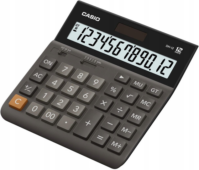 Kalkulator biurowy CASIO 12-cyfrowy czarny bateryjny i słoneczny