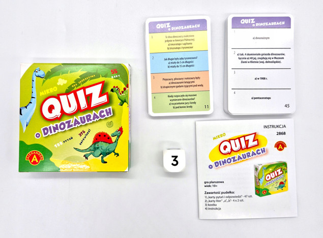Gra planszowa Mikro Quiz o dinozaurach Alexander
