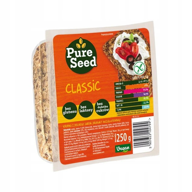 BALVITEN PURE SEED chleb z pełnego ziarna bezglutenowy 250g
