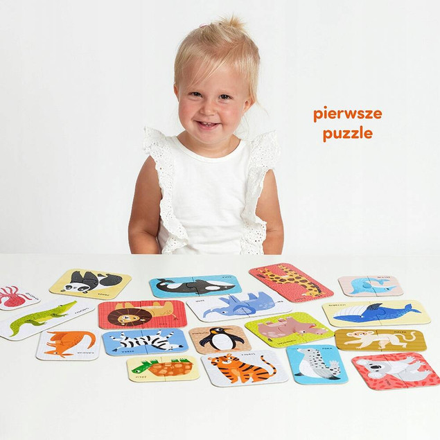 Puzzle Do Pary Dzikie Zwierzęta Układanka Rozwijająca 18M+ CzuCzu