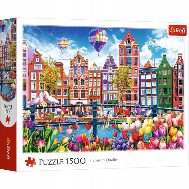 Puzzle 1500 el. Kolorowy Amsterdam – Bajeczny Widok