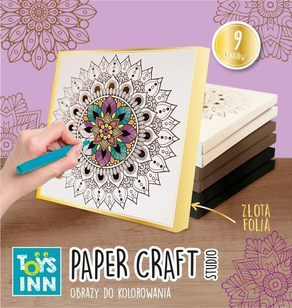 STNUX Obrazy do Malowania Mandali 9szt. Złota Folia Metaliczna DIY