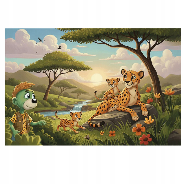 Puzzle Trefl 100 elementów GEPARDY INSPIRED BY NATURE