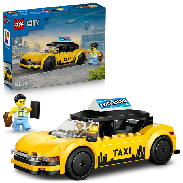 LEGO City 60487 Żółta taksówka elektryczna z minifigurkami