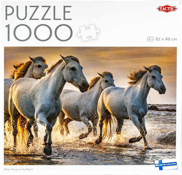 Puzzle 1000 Tactic Białe Konie na Plaży | Wysoka Jakość