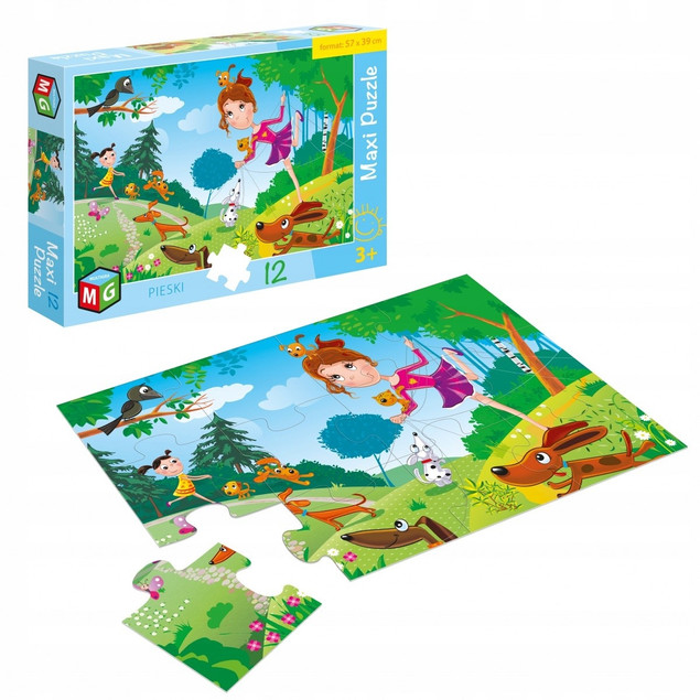 Maxi puzzle 12 pieski, multigra ALEXANDER