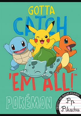 Zeszyt A4 w trzy linie (kolorowe) 32 kartki UNIPAP POKEMON x2