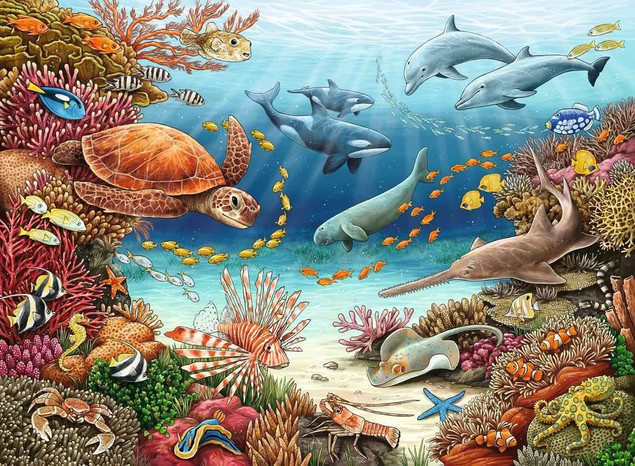 RAVENSBURGER Puzzle Życie Podwodne XXL 150 elementów