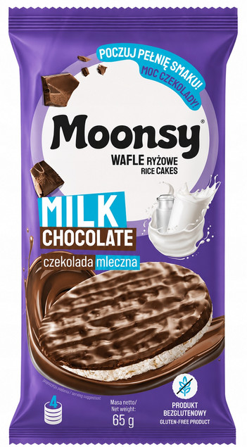 Moonsy Wafle Ryżowe Czekolada Mleczna 65 g