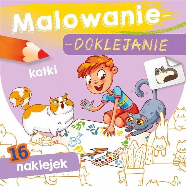 MALOWANKI KOLOROWANKI Z NAKLEJKAMI KOTKI