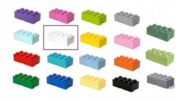 Pojemnik klocek LEGO Brick 8 Biały
