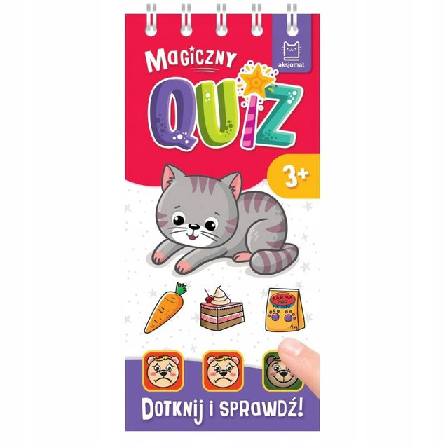 Magiczny quiz z kotkiem. Dotknij i sprawdź! 3+