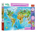 Puzzle Trefl 104 Trefliki Mapa świata Zwierzęta