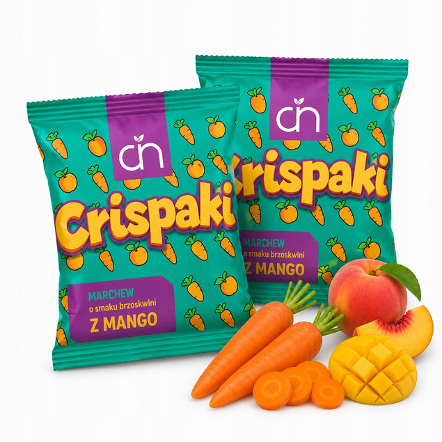 Chipsy marchew suszona brzoskwiniowy 2×18 g – Crispy Natural