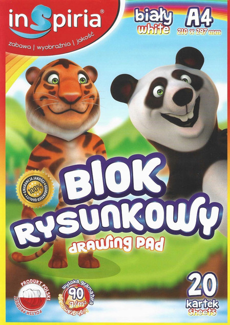 Blok Rysunkowy A4 Inspira 90g/m² 20 Kartek Biały