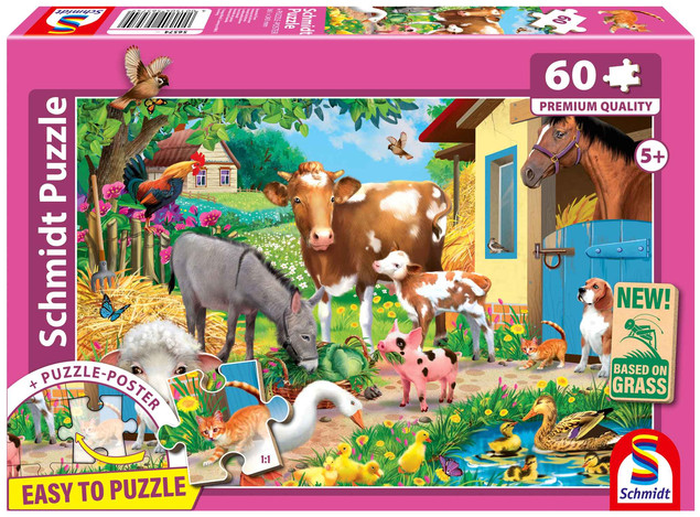 Puzzle Schmidt Spiele 60 el. Zwierzęta na Farmie PQ Puzzle Eco