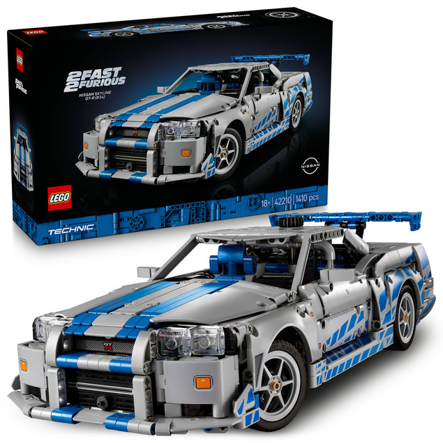 LEGO Technic 42210 Nissan Skyline GT-R (R34) "2 Szybcy i Wściekli" – Model Samochodu dla Dorosłych