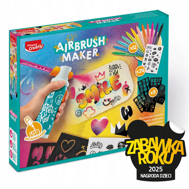 Zestaw Kreatywny AIRBRUSH Maker Spray Do Graffiti Na Akumulator 4+ Maped