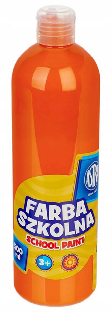 Farba Szkolna Plakatowa Pomarańczowa 500ml W Butelce 3+ Astra