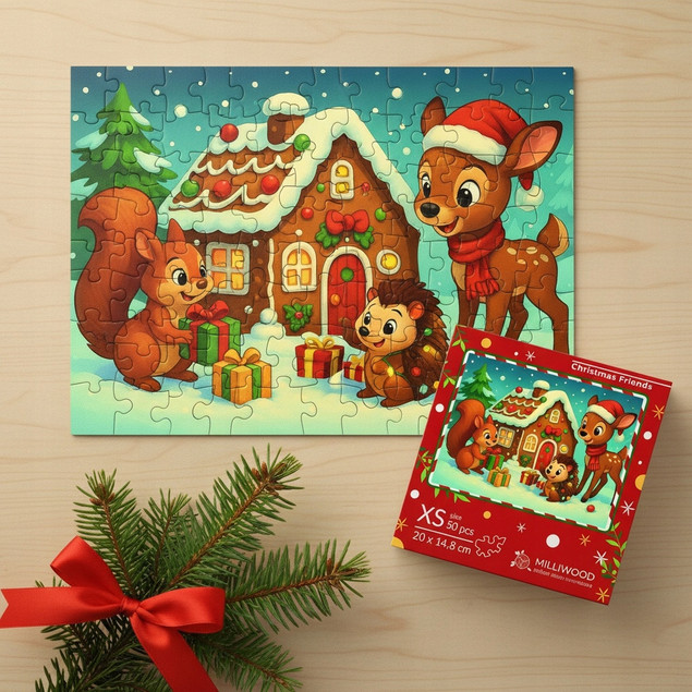 Puzzle Alexander 50 elementów Drewniane Świąteczni Przyjaciele