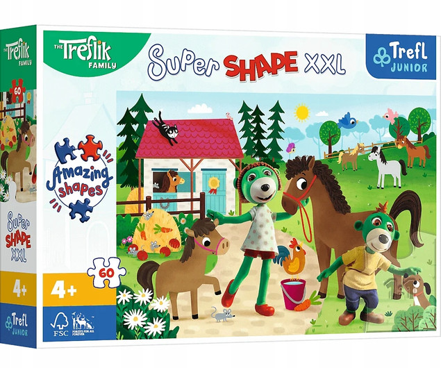 Puzzle 60 Układanka XXL Stadnina Koni TREFLINKI Bajka Super Shape 4+ Trefl