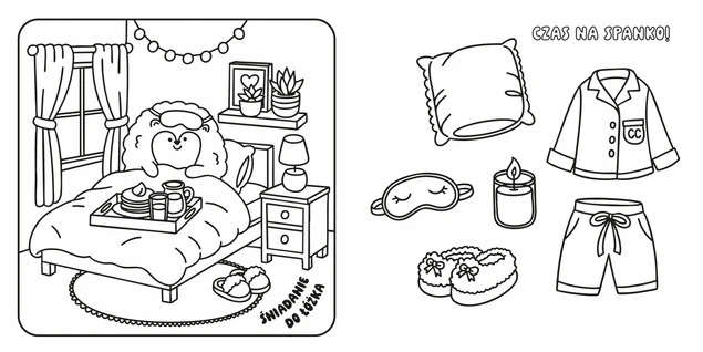 Wnętrze kolorowanki Cosy Colouring