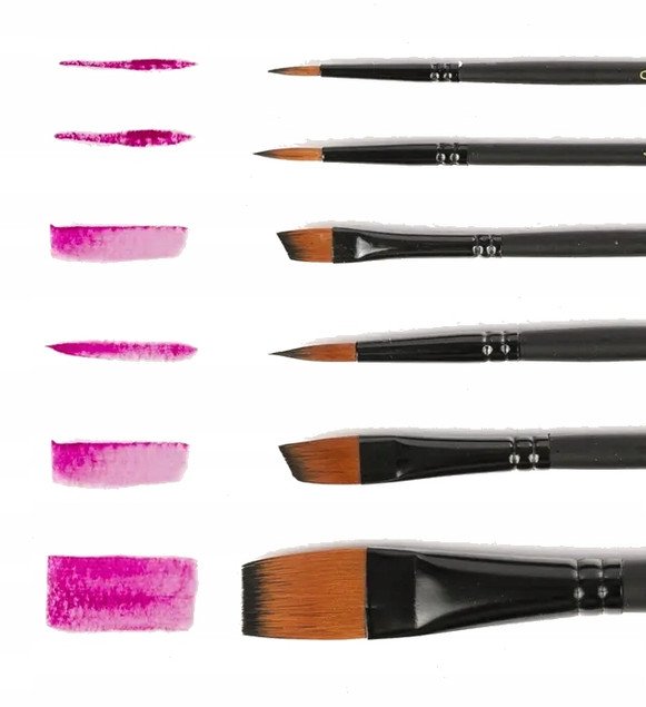 Pędzle Artystyczne NYLONOWE Pędzel 6 Sztuk Fiorello GR-PA06