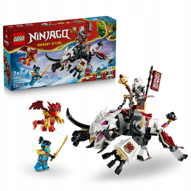 LEGO NINJAGO 71863 Zilvar i Smoczy Potwór Grimtak – Rozpocznij Epickie Starcie!