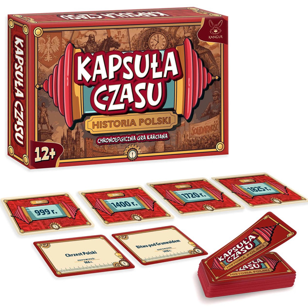 Gra planszowa Kapsuła czasu. Historia Polski KANGUR - Edukacyjna Zabawa dla Dzieci