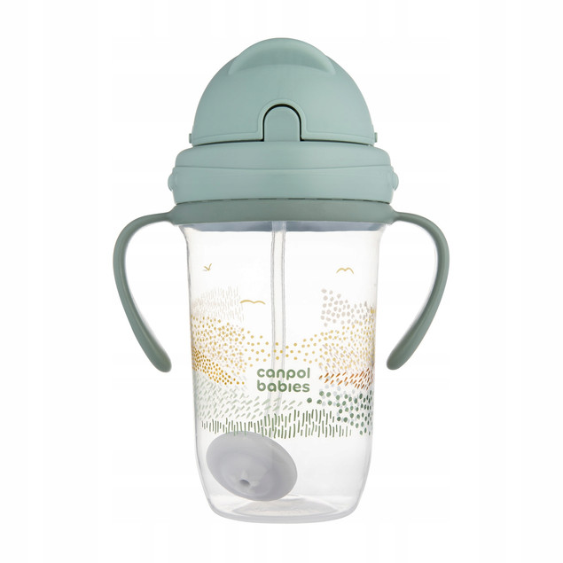 CANPOL Innowacyjny Kubek Niekapek z Rurką Słomką i Odważnikiem 270ml 56/620