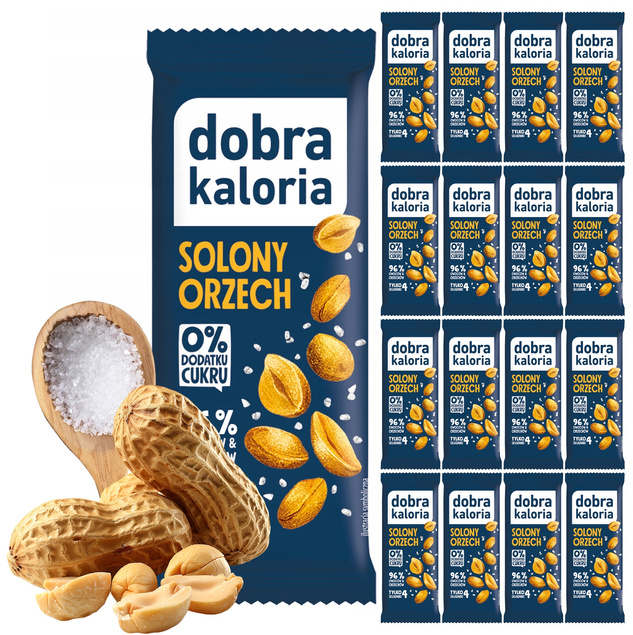 20x Smaczny i Zdrowy Baton SOLONY ORZECH Bez Cukru Błonnik Dobra Kaloria