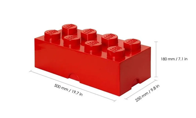 LEGO Pojemnik Duży Klocek Ósemka Czerwony – Organizer