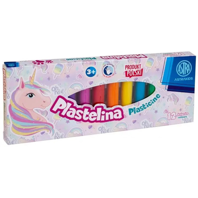 Plastelina Jednorożec 12 kolorów ASTRA