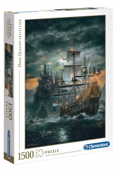 Puzzle HQ 1500 Układanka Piraci STATEK PIRACKI Burza Sztorm 14+ Clementoni