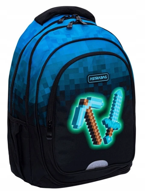 AstraBag AB300 Gra Blue Pixel plecak szkolny 27L zdjęcie główne