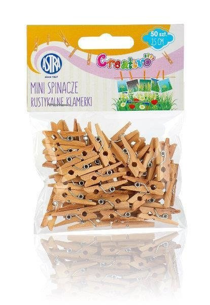 Mini spinacze drewniane 50szt. -rustykalne klamerki ASTRA