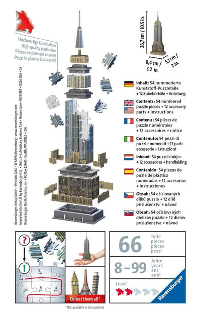 Puzzle 3D Mini budowle Empire State Building Ravensburger