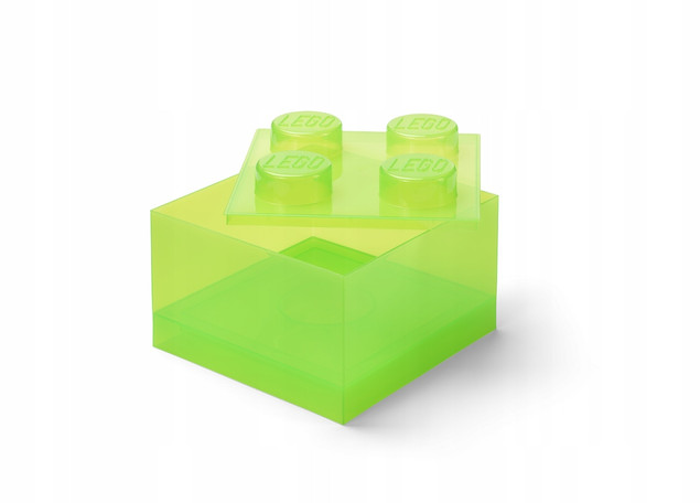 LEGO Pojemnik Klocek 4 na Klocki, Przezroczysty Jasnozielony, 25 cm (40090806)