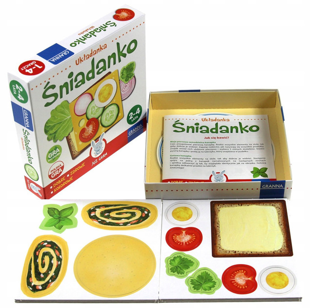 Śniadanko Układanka Montessori Gra Edukacyjna 2+ Granna 00395