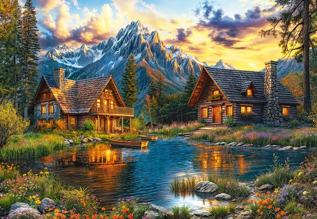Puzzle 1000 el Castorland letni wieczór