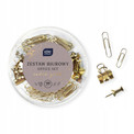 Zestaw Biurowy 120 szt. SATIN GOLD: Spinacze, Pinezki, Klipsy