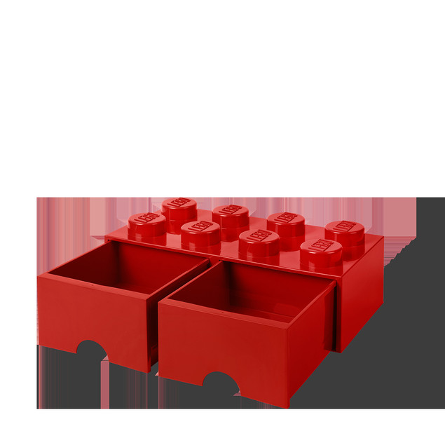 Pojemnik LEGO Czerwony Klocek 8 z 2 Szufladami 50x25x18 cm Organizer na Klocki