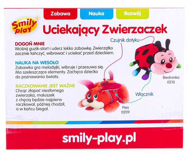 Zabawka Interaktywna WIBRUJĄCY UCIEKAJĄCY PIESEK Raczkowanie 3M+ Smily