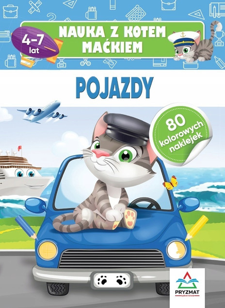 Pojazdy. Nauka z kotem Maćkiem Hristo Dimitrov - Książka Edukacyjna dla Dzieci